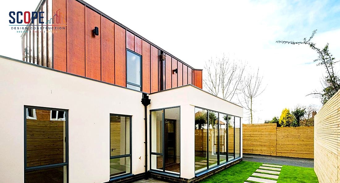 Contemporary house with corten cladding